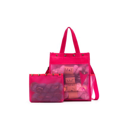 Maker's Tall Mesh Tote | Vivid Rose