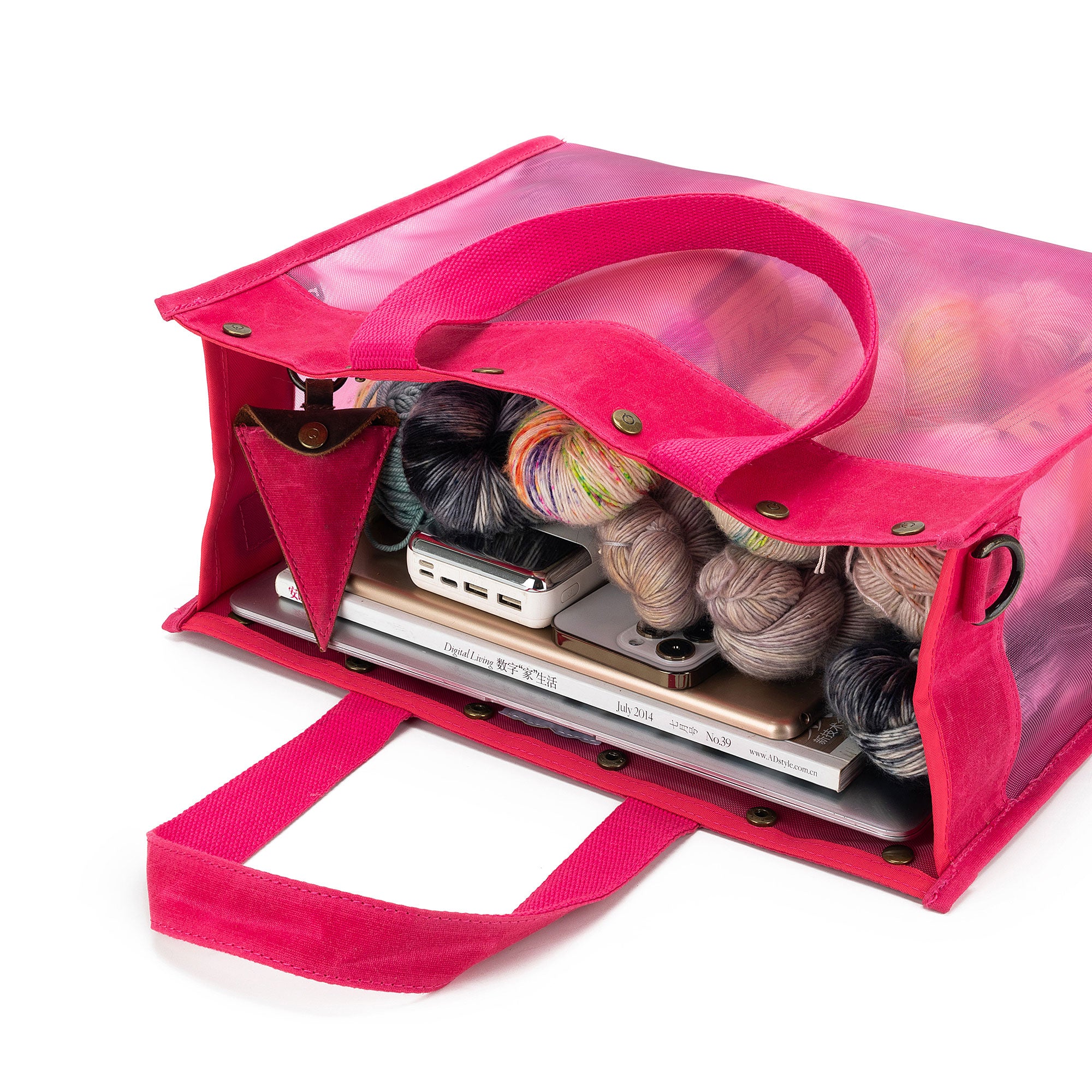 Maker's Mesh Tote | Vivid Rose | Madelinetosh.com