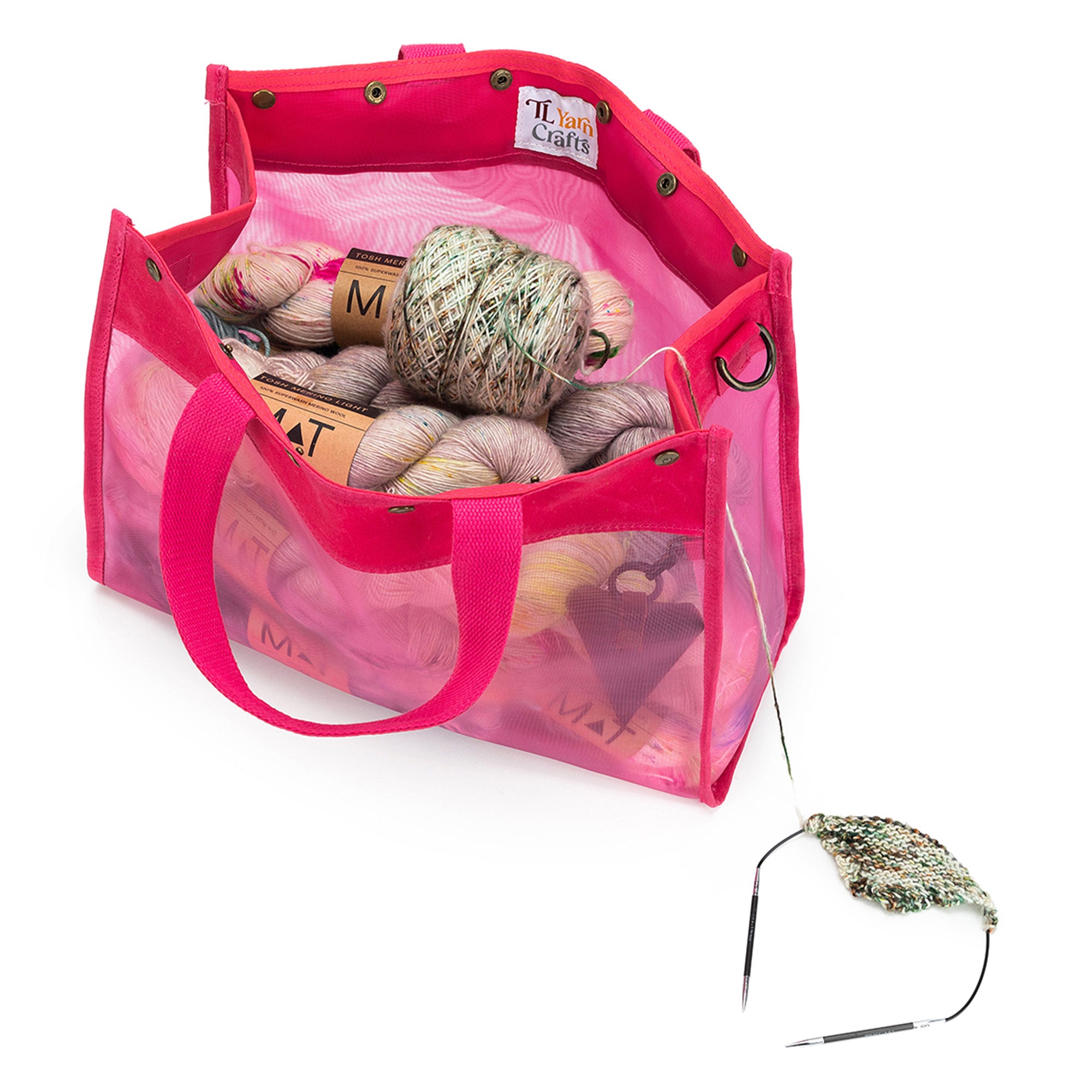 Maker's Mesh Tote | Vivid Rose | Madelinetosh.com